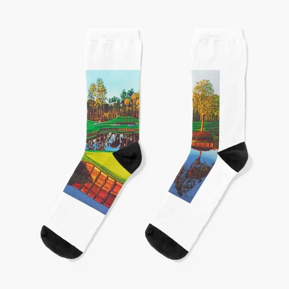 

17th hole at TPC Sawgrass Socks hip hop floral Stockings Socks Woman Men's