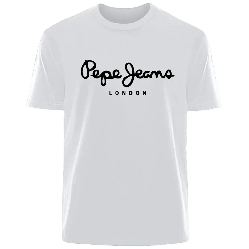 

Pepe Jeans London Женская футболка с коротким рукавом с логотипом Роскошный бренд Мужской и женский топ для пар Нейтральный уличный стиль