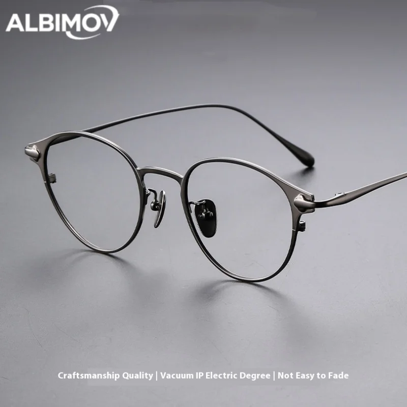 

Ультралегкая круглая оправа для очков из чистого титана в стиле ретро, мужские и женские модные очки, медицинская оправа для очков по рецепту Gafas