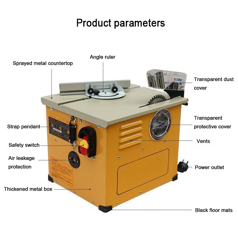 Multifunctional Woodworking Electric Saw Wood Cutting Machine Table Dust-Free Table Saw