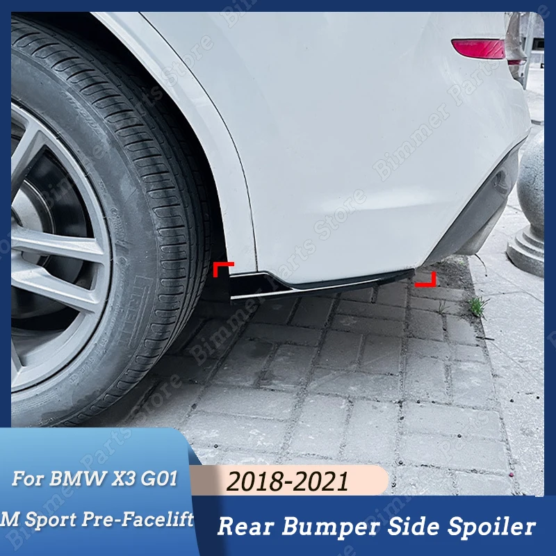 Car Rear Bumper Side Spoiler Body Kits Trim for BMW X3 G01 M Sport 2018-2021 Pre-Facelift Canards Splitter Diffuser Cover