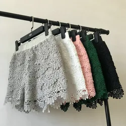 Short en dentelle amissié pour femmes, 8 couleurs, sexy, taille haute, élastique, été, noir, plage, Re2425