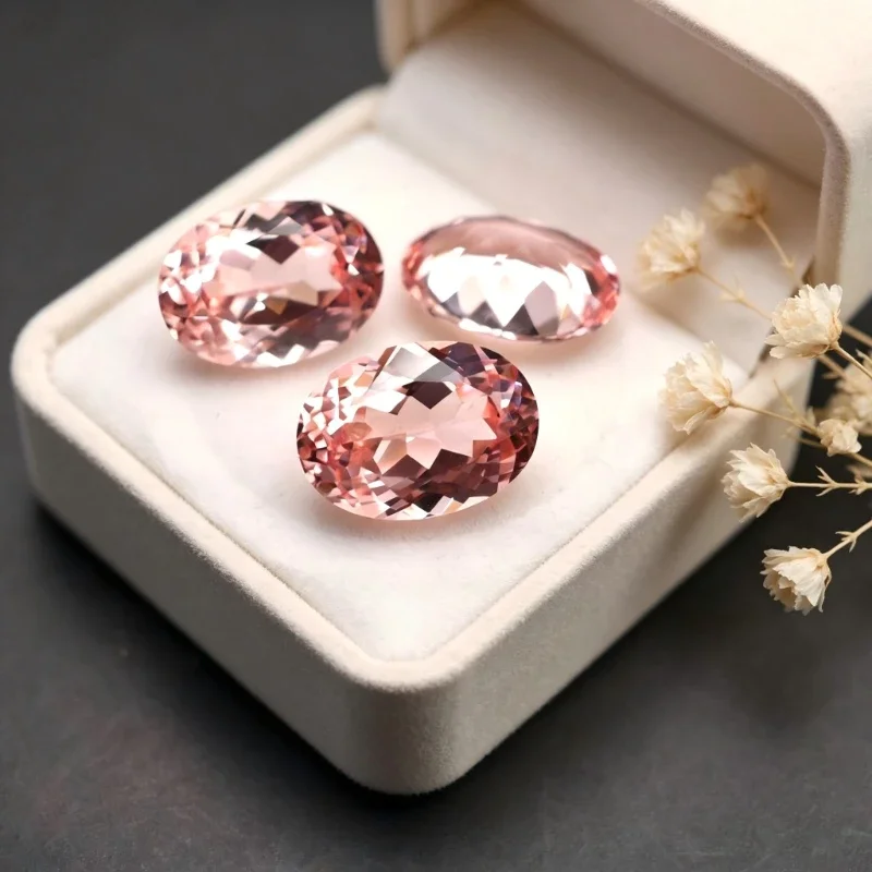 Künstlicher Edelstein Padparadscha Roter Lotus-Farbiger Ovaler Schmuckstein Großhandel Verfügbar mit Zertifikat – Detail 6