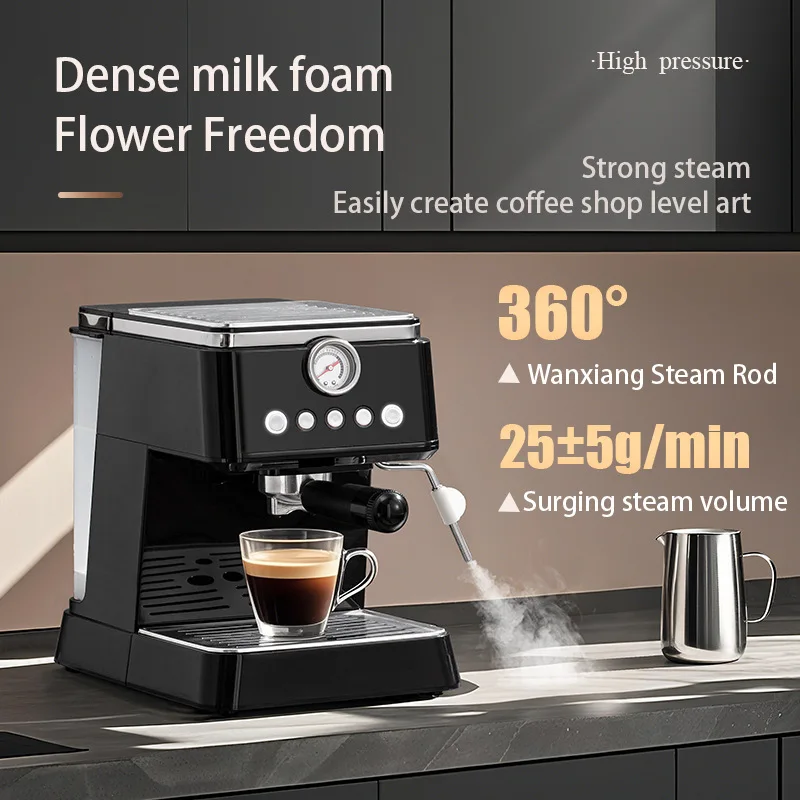 20 Bar Espressomaschine 1300W Kaffeemaschine mit Milchaufschäumer-Dampfdüse 1,5L Wassertank Kompakte Cappuccino- und Latte-Maschine