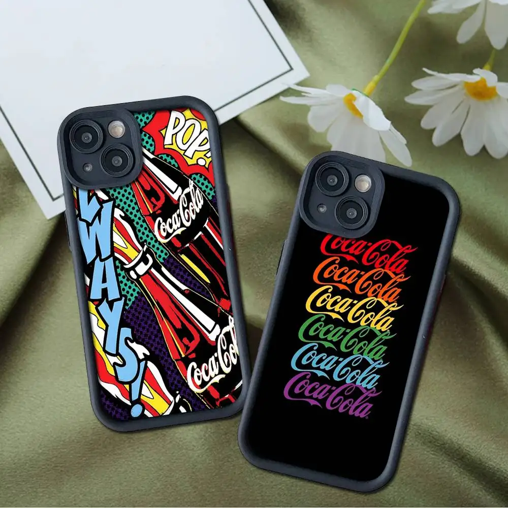 Funda para Teléfono con Logotipo C-COCA C-COLAS para iPhone 16 15 14 Plus 13 12 11 17 Pro Max Pro, Funda Suave