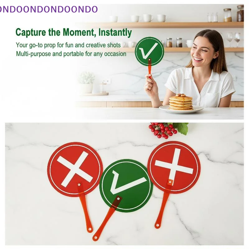 Double Sided Yes No Handheld Sign Paddles Waterproof PVC Easy Read Clear Print for Kids Party Fun Games