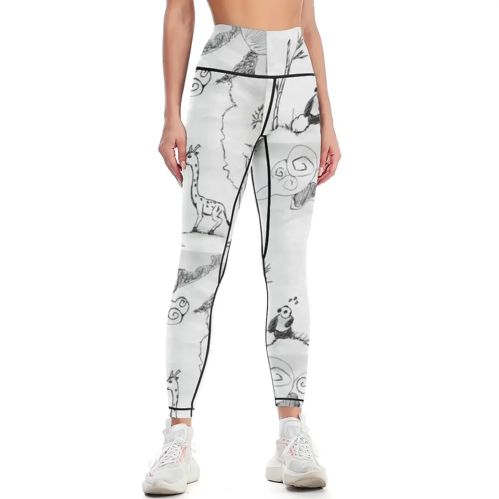 

Giraffe and panda Leggings Pants sport legging gym Women's pants active wear Womens Leggings