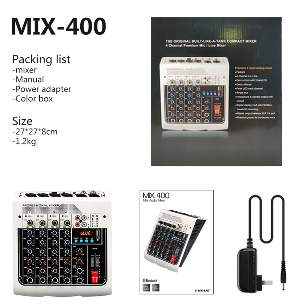 Professionele Audio Mixer Mixing Console Usb MP3 Computer Input Voor Live-uitzending Webcast Ingang Stereo Opname Mixing Console