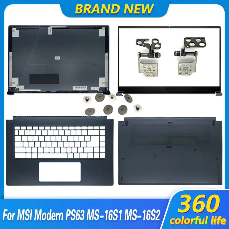 

NEW For MSI PS63 MS-16S1 PS63 Mondern 8RD 8SC 8M 8RDS 8MO 8RC Laptop LCD Back Cover/Front Bezel/Hinges/Palmrest/Bottom Case Blue