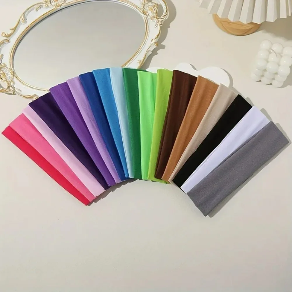 Faixa de Cabelo Elástica, Tiaras de Moda, Cor Sólida, Tricotadas, para Esportes, Corrida, Fitness, Yoga, Acessórios de Cabelo para Maquiagem para Mulheres