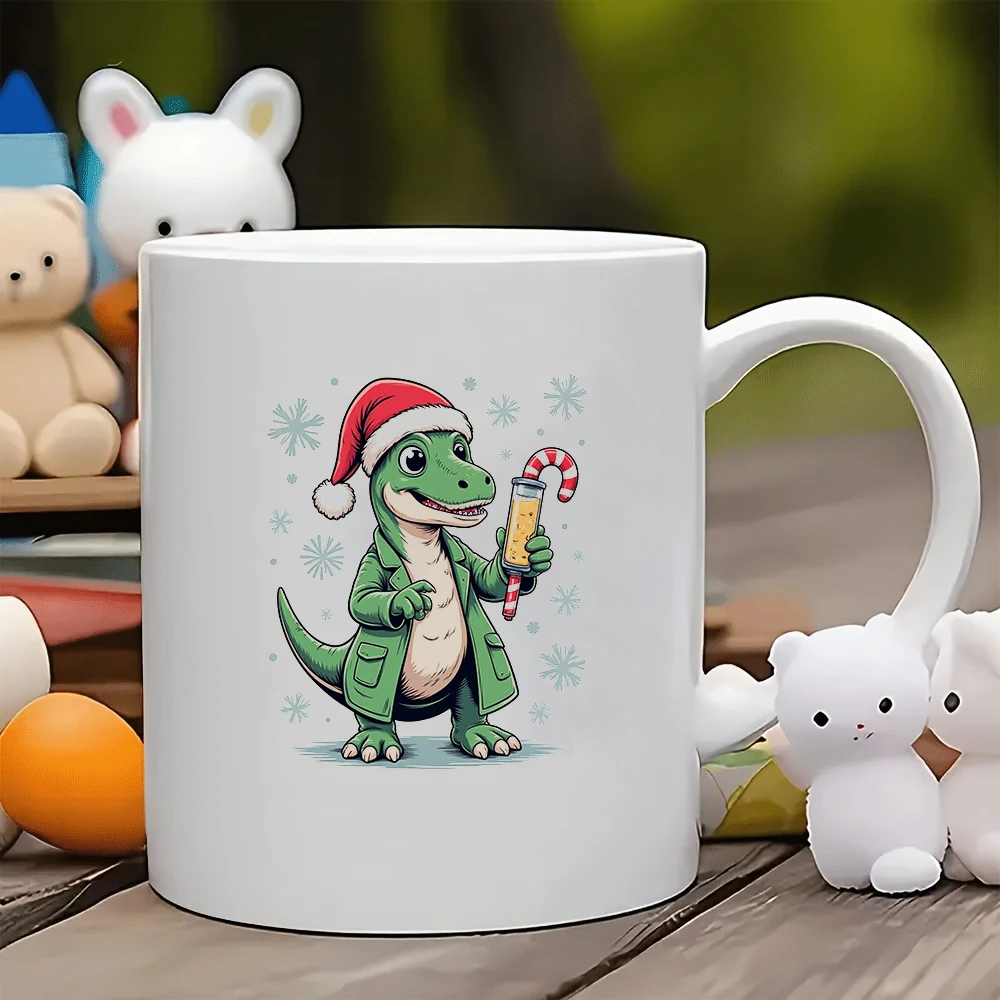 

11oz Cup Cartoon Christmas Dinosaur Multifunctional Pocket Festive Mood Cup Christmas Gift Kids Water Bottle Family Office