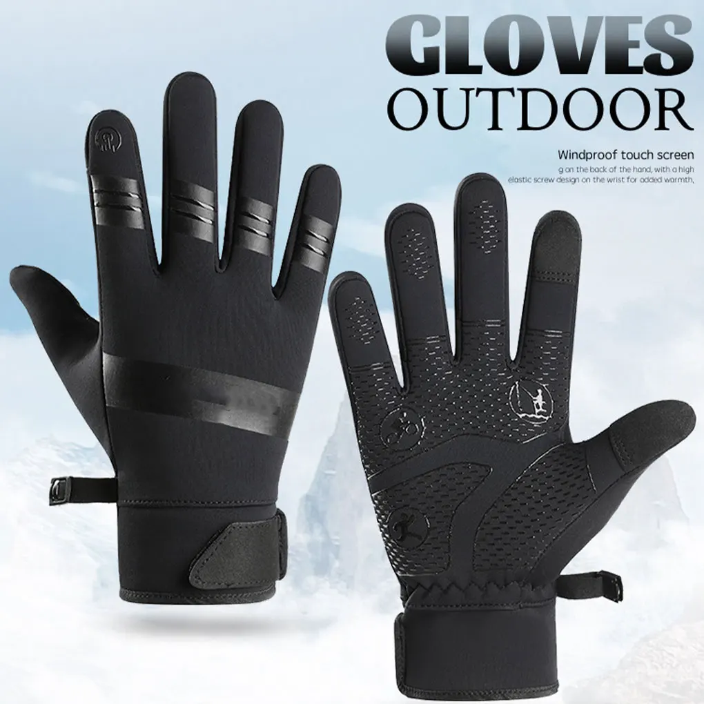 Winter Outdoor Sports Running Glove Warm Touch Screen Gym Full Finger Gloves for Men Women Water-Repellent Windproof Gloves