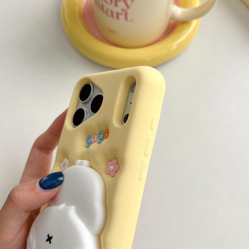 Niedliche 3D-Enten-Handyhülle mit Ständer für iPhone 17 16 15 14 13 12 Pro Max, stoßfeste weiche Silikonhülle mit Halterung – Detail 6
