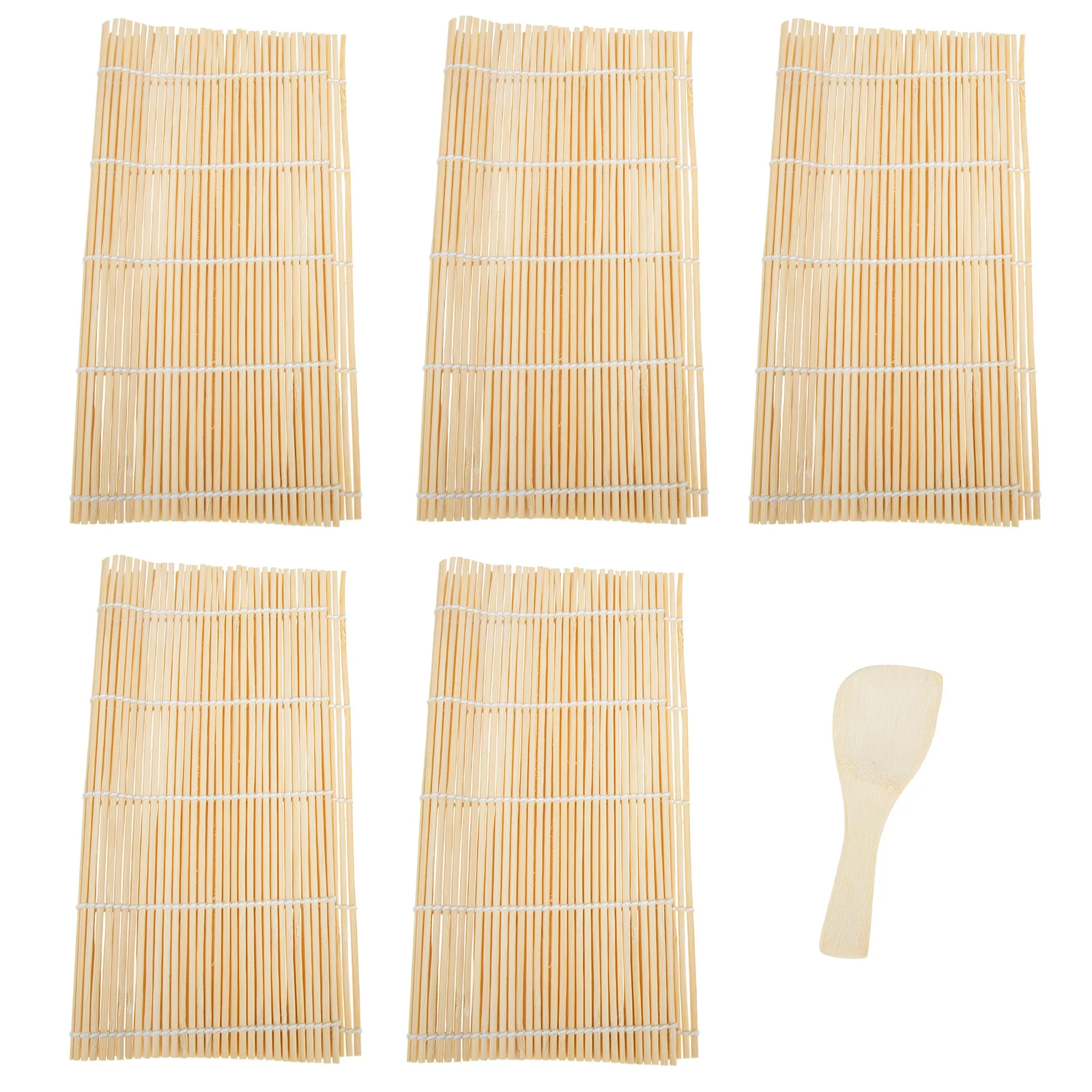 1 conjunto de esteira de rolamento almofada de bambu para kit de fabricação caseira inclui colher de arroz ferramenta de embrulho rolo de sushi gadget barra de cozinha