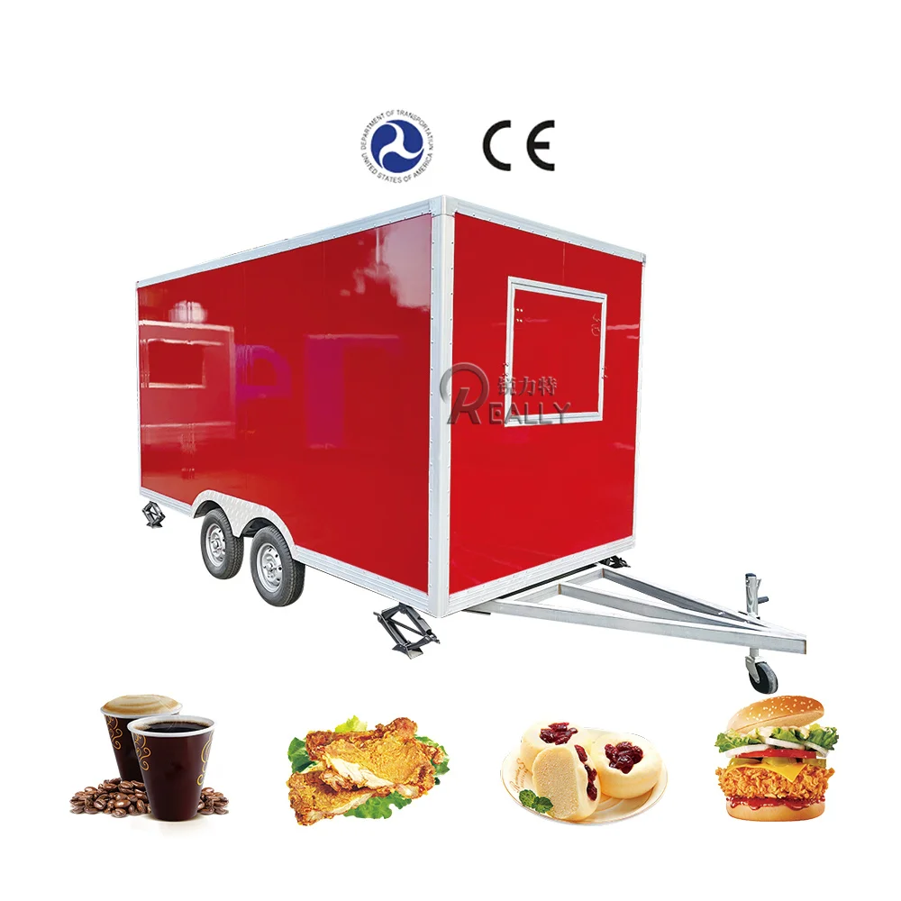 ใบรับรอง VIN DOT 4m รถพ่วงสัมปทานอาหารรถพ่วงรถบรรทุกอาหารรถพ่วงอาหารมือถือพร้อมครัวเต็มรูปแบบ