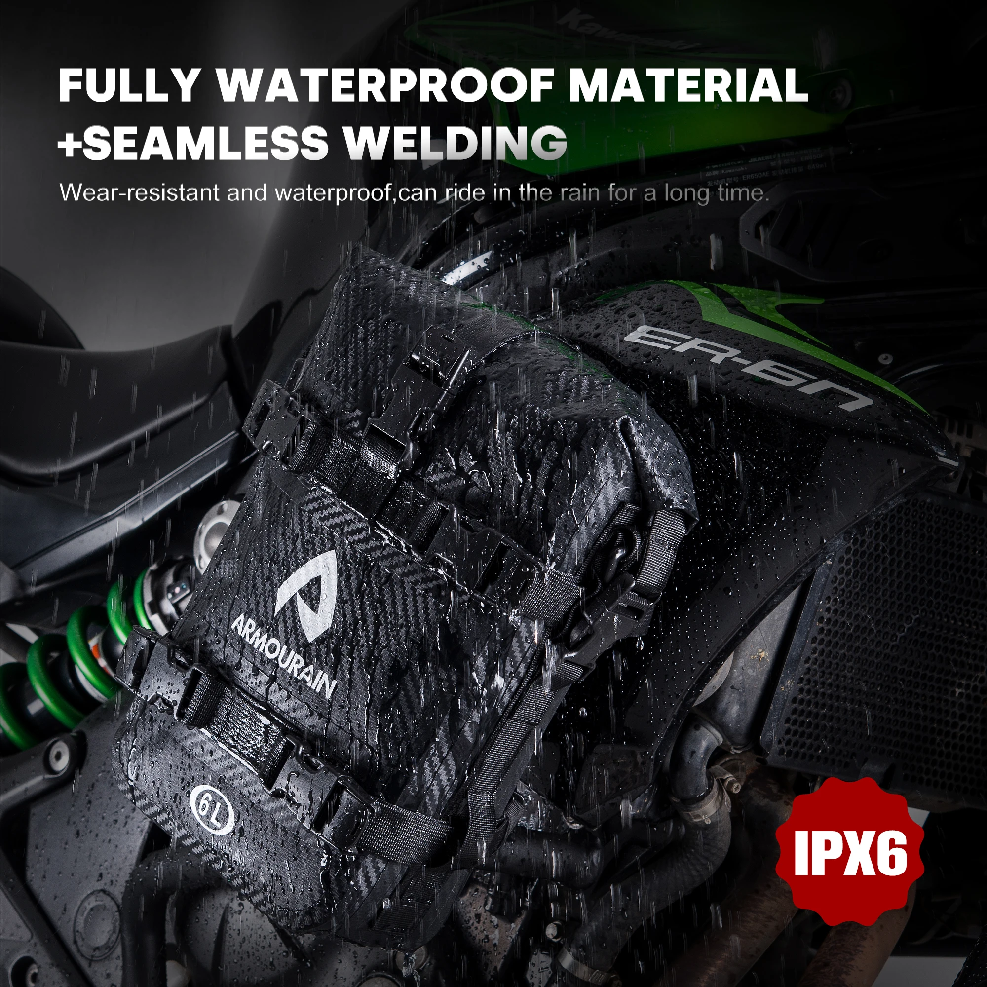 

Сумка для мотоциклетных бамперов, водонепроницаемая сумка для защиты двигателя 6 л с плечевым ремнем, сумка для боковой рамы мотоцикла, аксессуары для инструментов для верховой езды