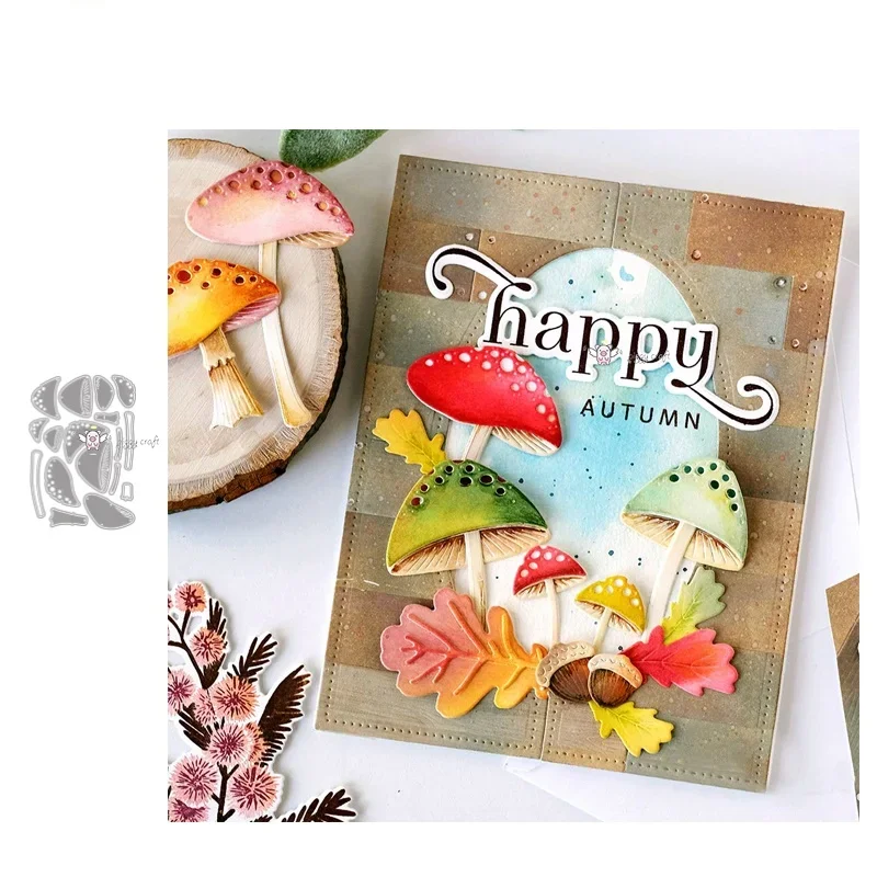 الفطر الديكور المعادن قطع يموت الإستنسل DIY بها بنفسك سكرابوكينغ ورقة/بطاقات الصور النقش يموت #2