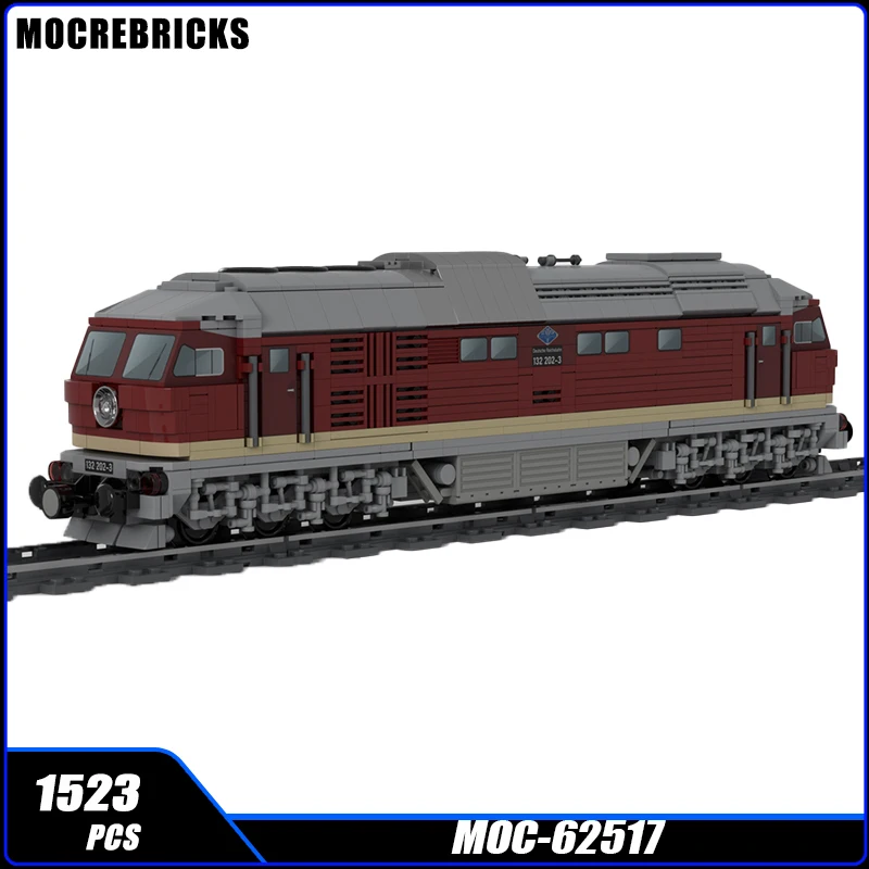 MOC Railway BR132 (version 1) Red Diesel Locomotive Building Blocks Assembly Model Bricks Display Creative Children Toys Gifts