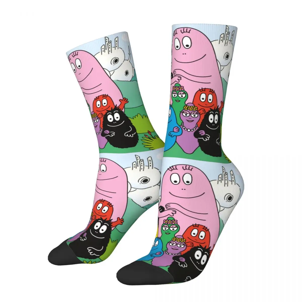 Happy Funny Men's Socks Casual Les Barbapapa Family Sock Polyester Cute Cartoon Sport Women Socks Spring Summer Autumn Winter