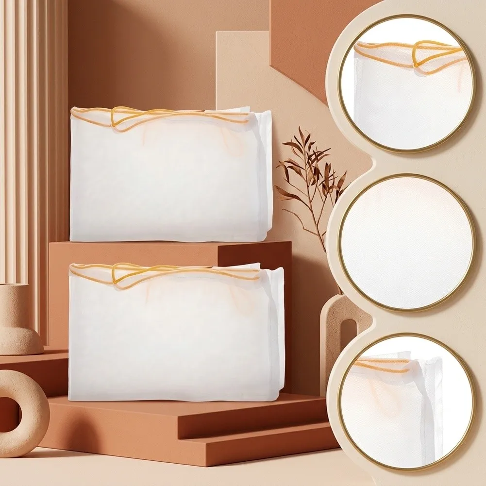 4 Pcs Reusable Nylon Mesh Cheesecloth Bags for Honey For Straining Ultra Fine Filtration Gauze Bags for Buckets