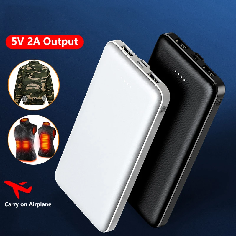 

Slim Power Bank 20000mAh 5V 2A Portable Charger for Heated Vest Jacket Power Bank for Xiaomi Mi iPhone Air Conditioning Clothing