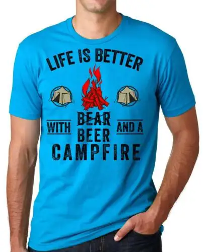 

Camping Fishing Hunting Tee Shirt Beer Bear Tee Shirt Campfire