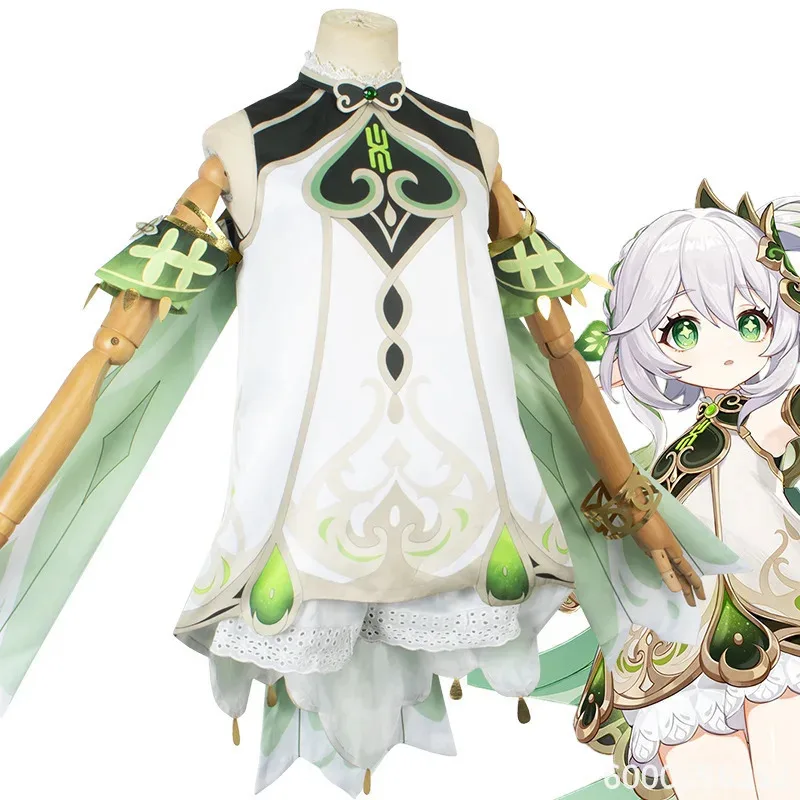 Genshin Impact Nahida Lesser Lord Kusanali disfraz de Cosplay con peluca y vestido para Halloween y traje de fiesta para mujer gran oferta