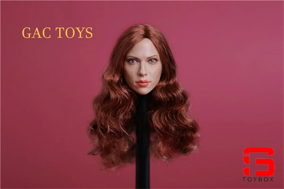 Gactoys gc002 1/6 scarlett johansson cabeça esculpida cabeça de soldado feminino escultura modelo caber figura de ação de 12 polegadas corpo bonecas