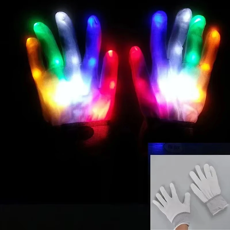 Adjustable LED Flash Gloves Fluorescent Fashion for Men And Women Creative Party Accessory Glowing Prop for Holiday Decorations