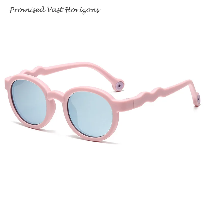 Kacamata Hitam Silikon Anak-anak Bingkai Bulat Baru dengan Perlindungan UV dan Nuansa Kelas Atas, Kacamata Pelindung Matahari Modis Luar Ruangan