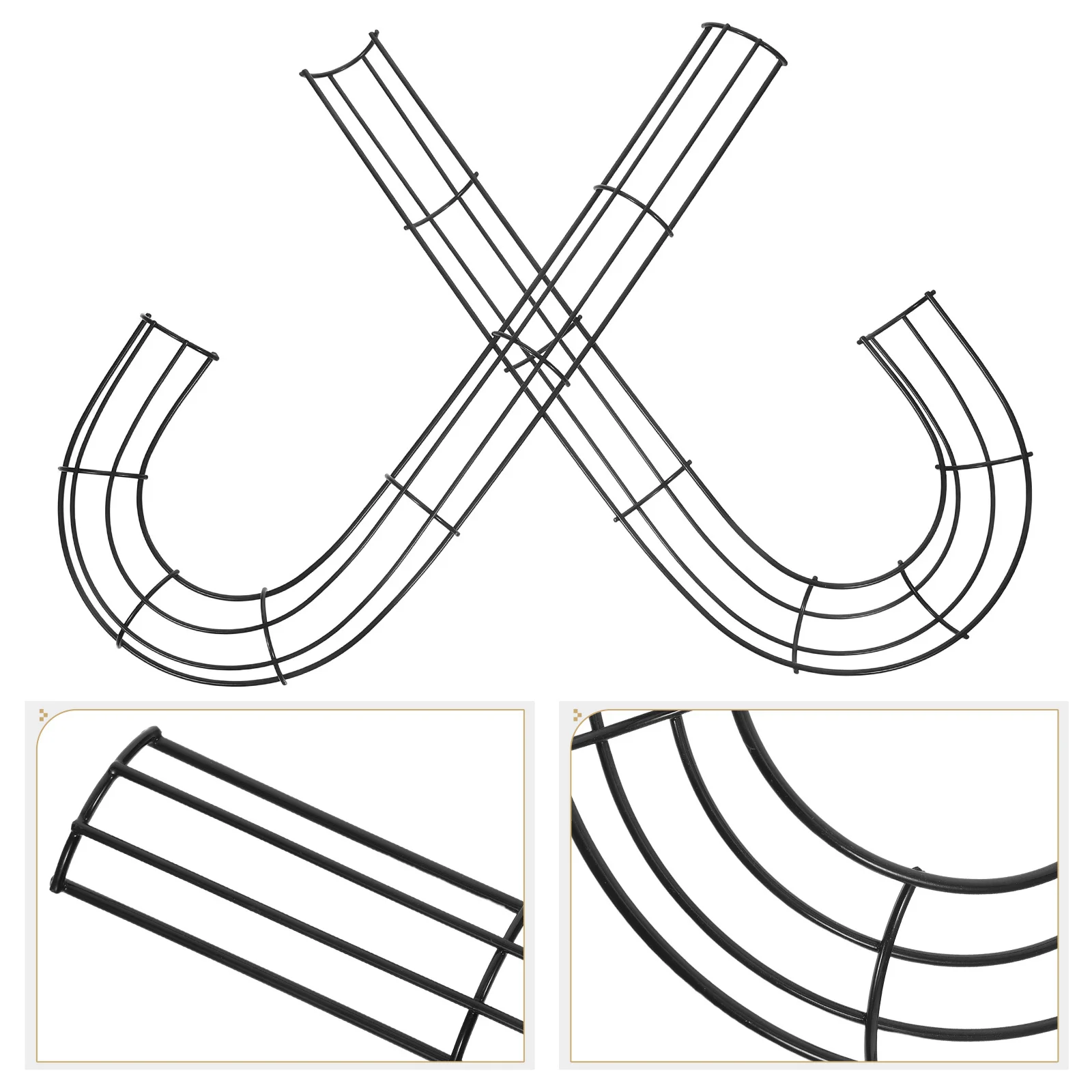 

2Pcs Christmas J-Shaped Wreath Form Candy Cane Metal Frame for Floral Arrangement DIY Crafts Holiday Decor Iron Floral Wreath