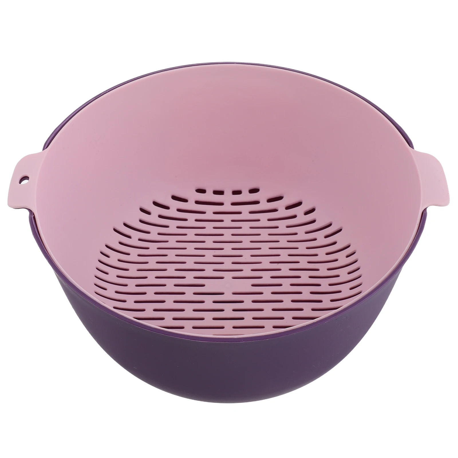 

Fruit Sink Drain Basket Double Layer and Veggie Washing Bowl Drainage Vegetable Purple Draining for