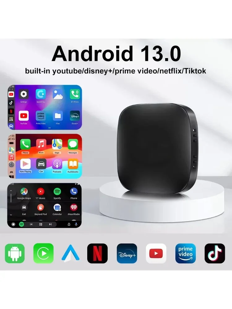 Android13 CarPlay Android Auto A133 Ai Box Draadloze Box voor Netflix YouTube Draadloze Carplay Auto Slimme Systemen voor Bedrade Carplay - afbeelding 2
