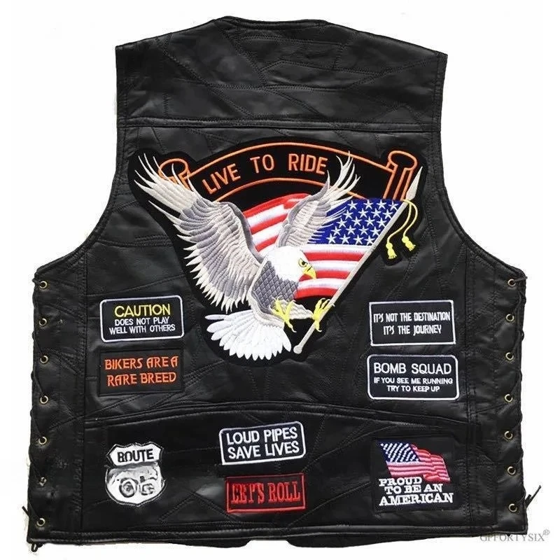 

Chalecos de Motocicleta para Hombre, Estilo Western con Cuello en V, Chalecos Clásicos de Cuero para Motocicleta Cafe Chopper