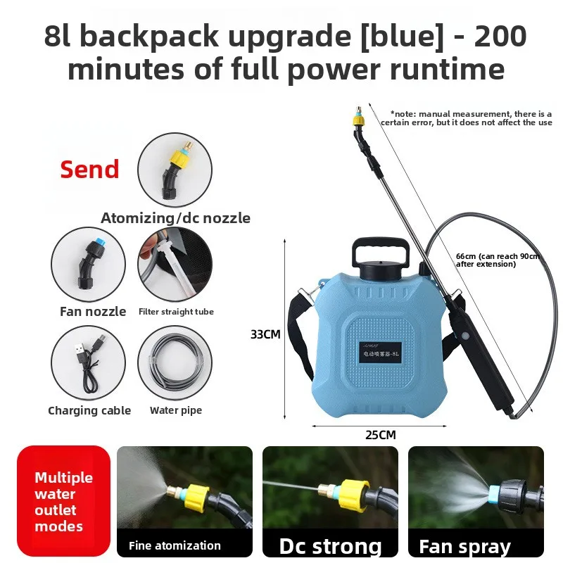 

5L/8L USB Rechargeable Electric Watering Can Portable Lawn and Garden Watering Disinfection Sprayer Horticultural Farm Tools