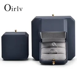 Oirlv Grey Jewelry Box Earring Wedding Ring Box Pu Leather Jewelry Boxes For Bracelet Necklace Earrings Gray Jewelry Packing Box