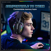 Onikuma Three Mode Gaming Headset wireless Gaming headphones connect to RGB adjustable microphone 120° modern shape