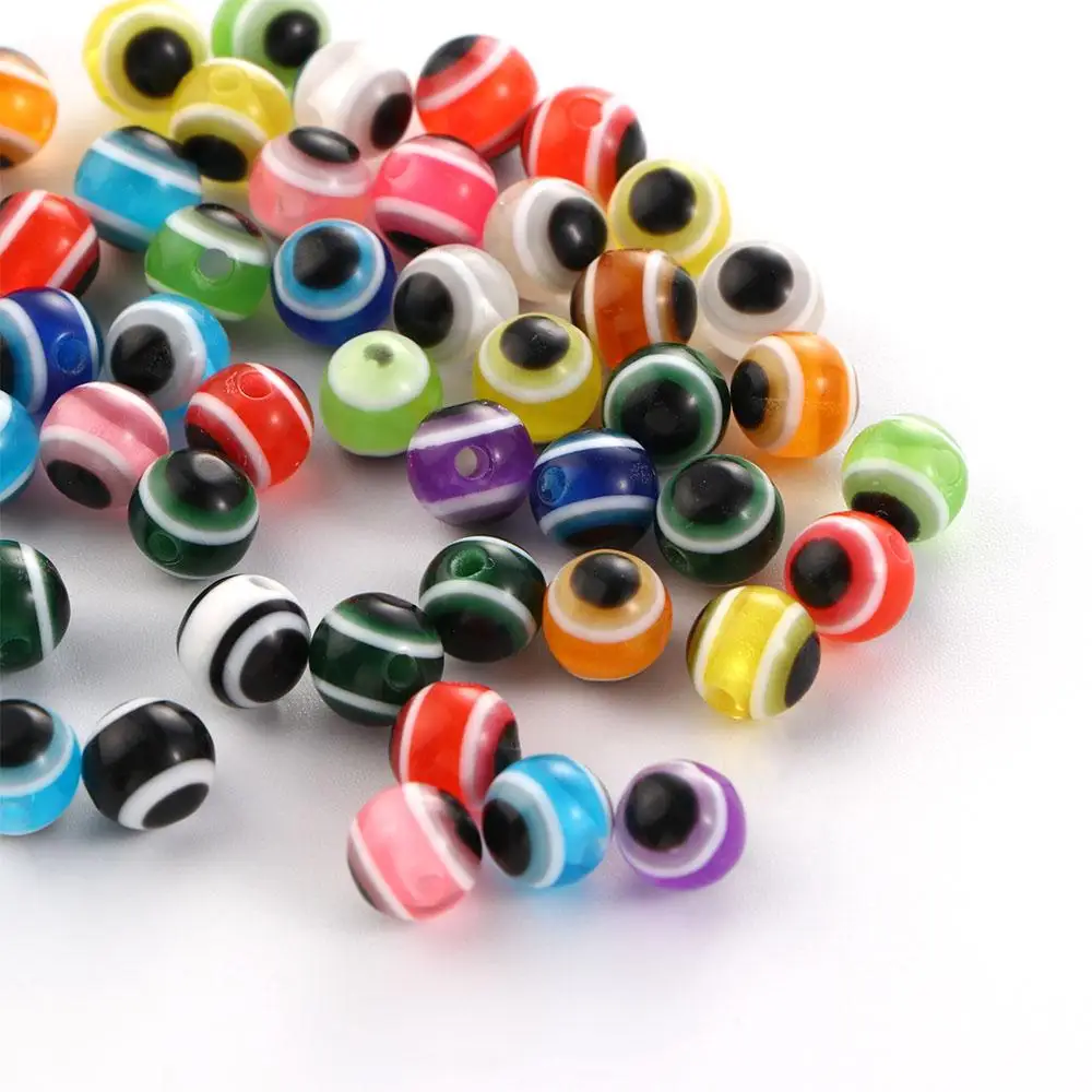 Mixed Color 50pcs/lot 6mm 8mm Bass Lure Fly Tying Taxes Rigs Fishing Beads 3D Fish Eyes Fish Eye Beads Fish Eye