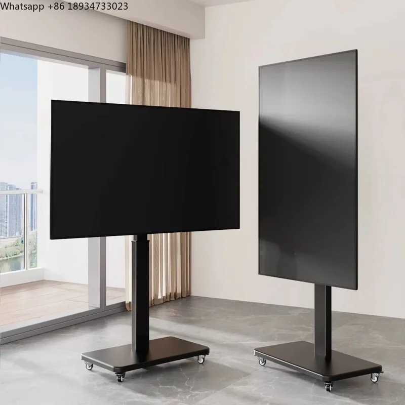 

90 Degree Rotate Height Adjustable TV Stand LED Mobile TV Cart for 42" to 75" Floor Stand with Wheels