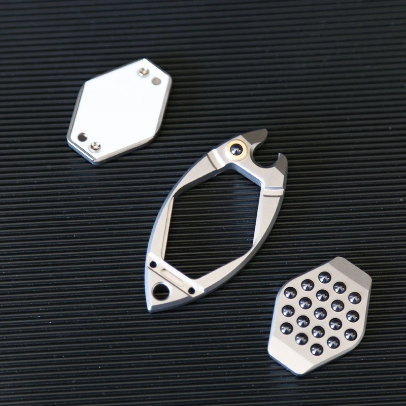 Titanium Alloy Fish Bubble Fidget Toy - Keychain Bottle Opener Unboxing Tool Adult EDC Office Tabletop Christmas Gifts Quality