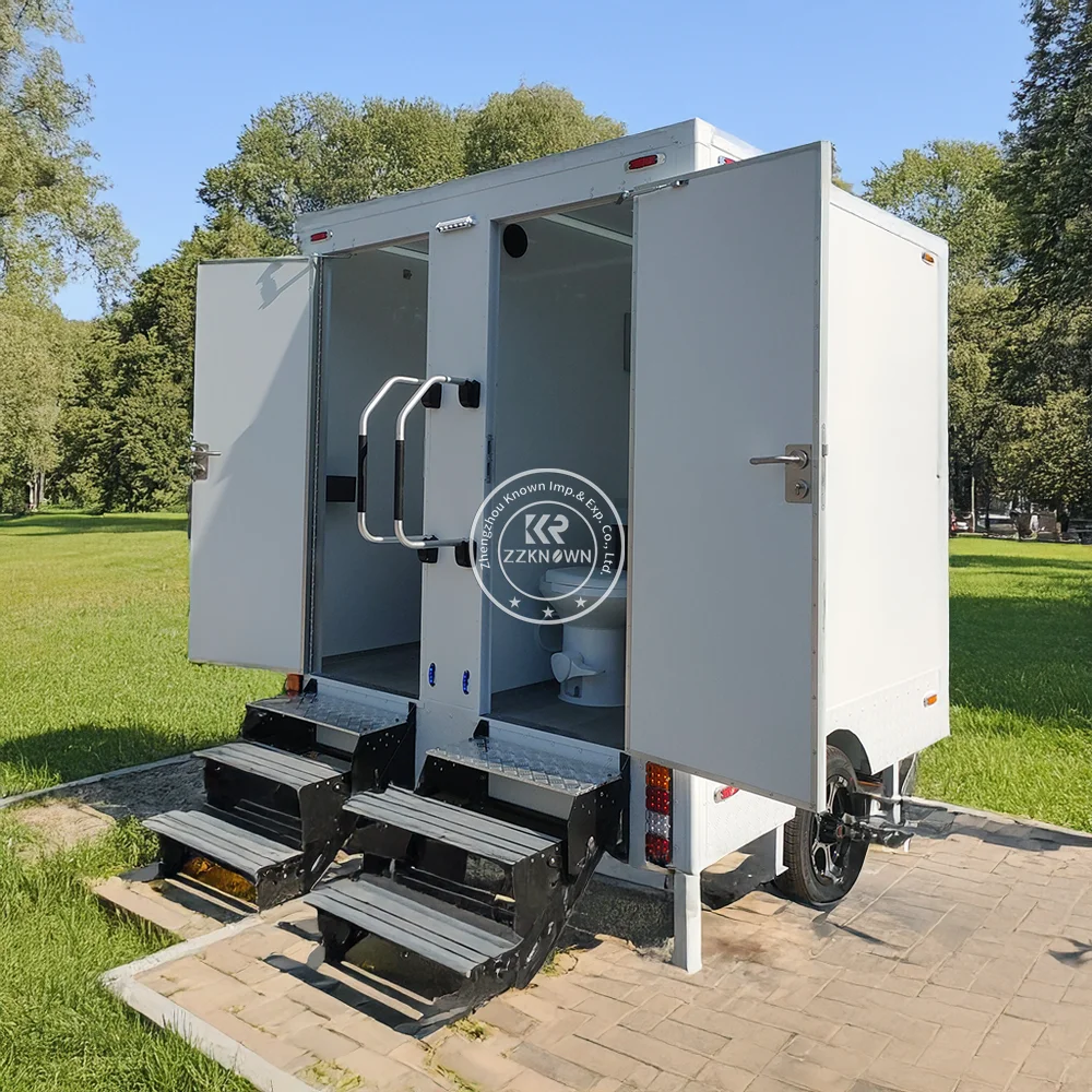 

Outdoor Luxury Portable Restroom Toilet Public Bathroom Customized Mobile Portable Camping Toilet Trailer For Sale