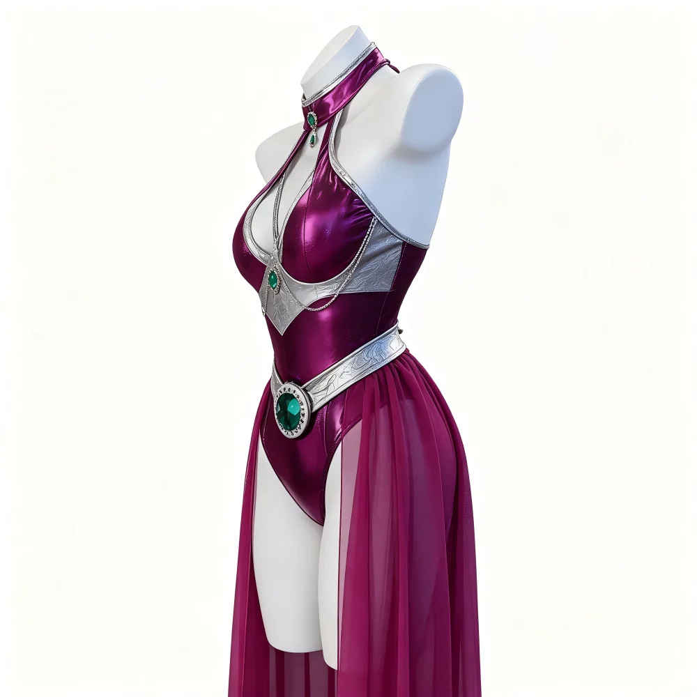 Teen Titans Starfire Lila Jumpsuit Cosplay Kostüm Anime-Charakter Halloween Party Kostüm Aufführungskleidung für Erwachsene – Detail 4