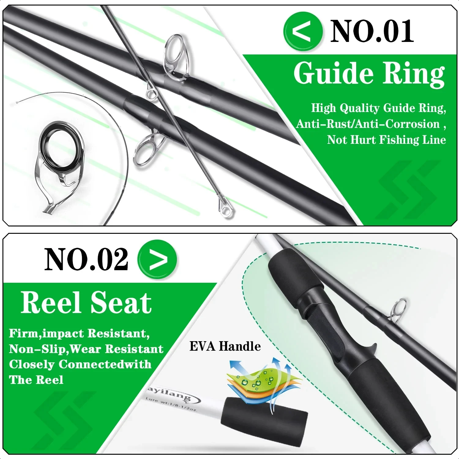 Sougayilan 베이트 캐스팅 낚싯대 및 릴 세트 | 7.2:1 기어 비율 | 민물 농어 낚시