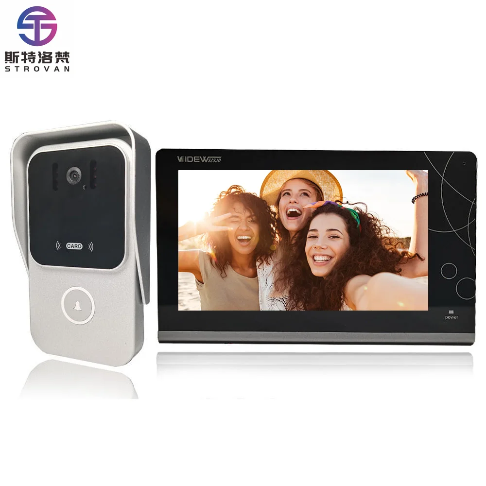 Sistema de intercomunicación de timbre de puerta Visual de 2 cables para edificio de apartamentos timbre Digital interior con cable analógico con desbloqueo