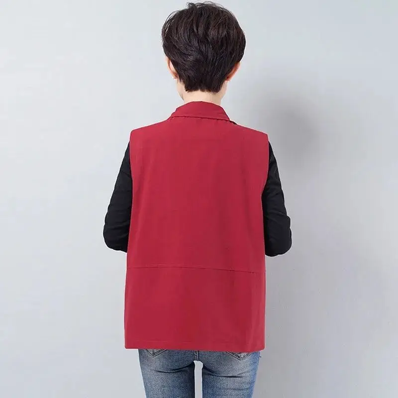 Damska, luźna kamizelka na co dzień, nowość 2024, elegancka, wiosenno-jesienna, modna, dla mam, z włókna trikotowego.