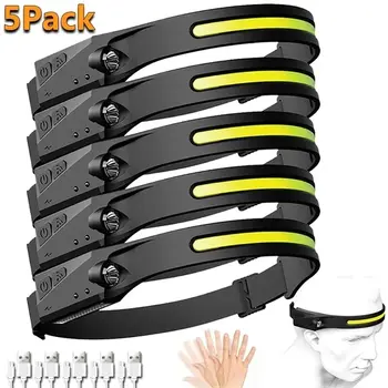 Senzorová čelovka LED čelovka dobíjecí čelovka vestavěná baterie 5 režimů osvětlení rybářská kempingová lucerna 10 nejlepší prodej LED světlomety Shenkenuo - №6