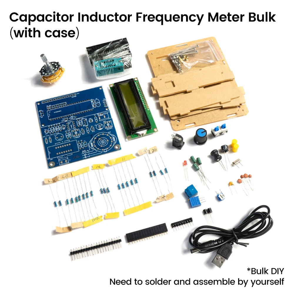 DC 5V high-precision inductance and capacitance meter DIY Loose Parts Transistor Tester with case for Soldering Practice