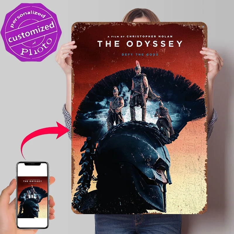 The Odyssey Movie Personalized 3D Textured Metal Poster Wall Art Vintage Tin Signs for Luxury Home Decor Items Gamer Decoration