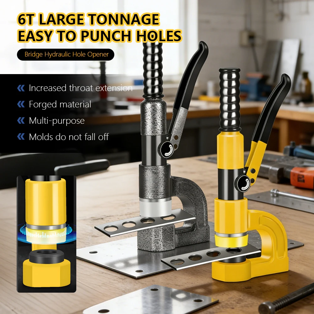 Handheld Manual Hydraulic Hole Punch Cutter for Metal Sheet Bridge Frame Knockout Industrial Electrical Conduit