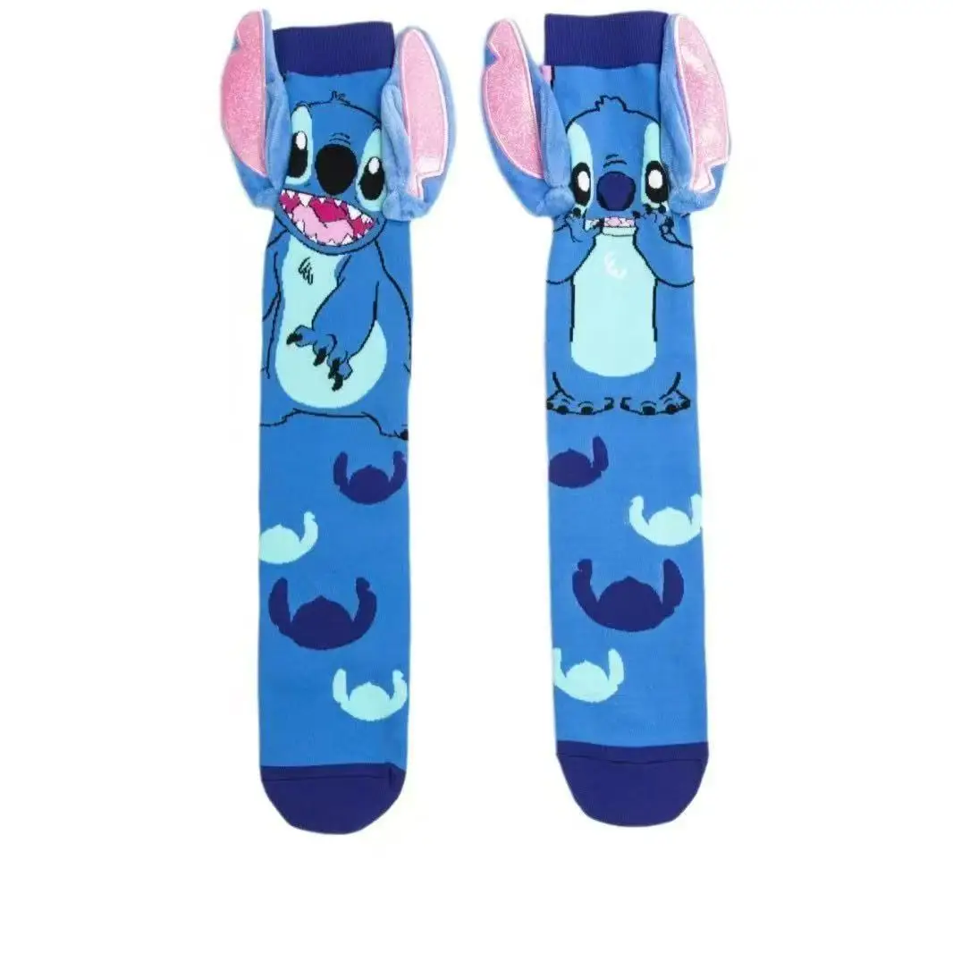 Nuovi calzini Disney Stitch Simpatico cartone animato Anime Quattro stagioni Calzini caldi Ragazzo Ragazza Trendy Punto colorato Calzini lunghi alla moda Regali
